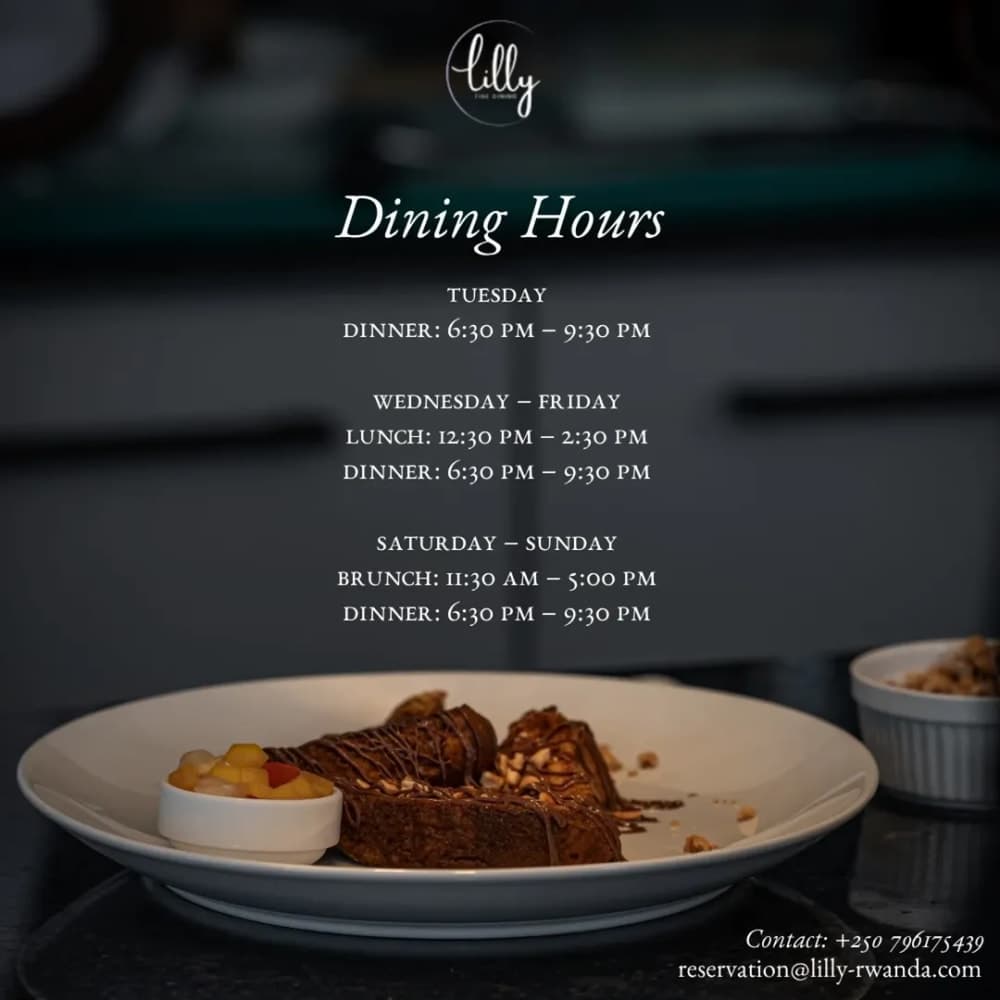 Lilly Fine Dining: A Rooftop Taste of Kigali’s Growing Fine Dining Ambition